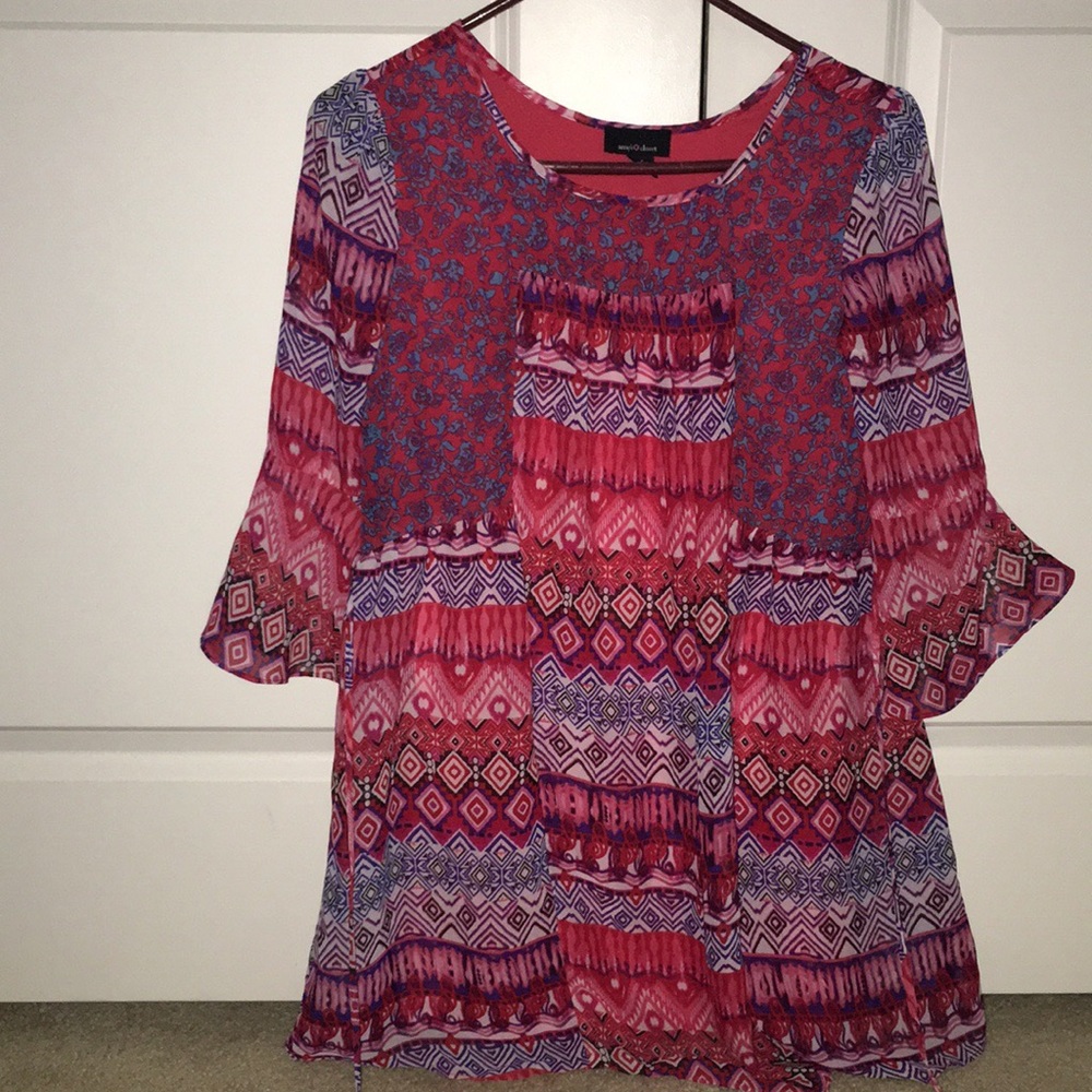 Red patterned shirt/dress